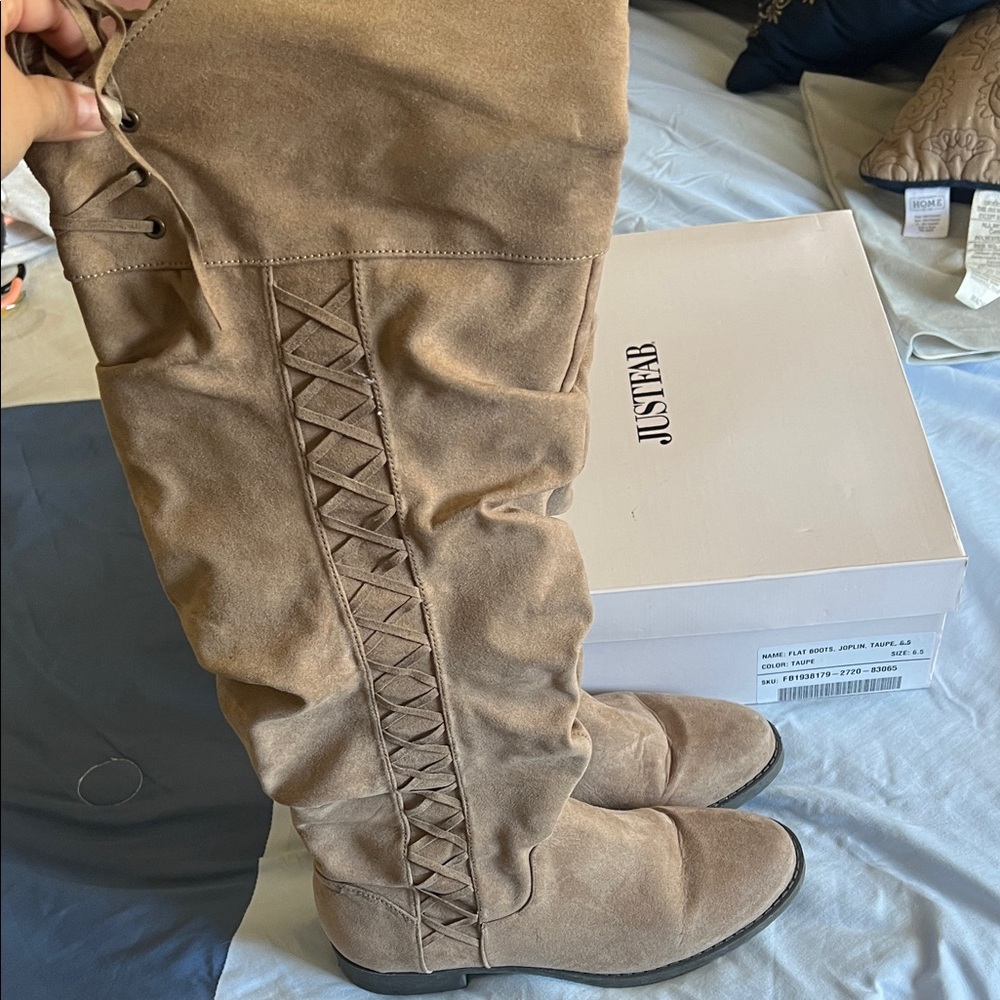 JustFab Women's Over the Knee Boots in Tan